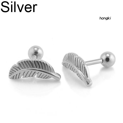 (Hàng Mới Về) 1 Đôi Khuyên Tai Hình Lông Vũ 16g Thời Trang Cho Nữ