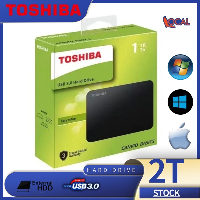 Ổ Cứng Gắn Ngoài Toshiba 2TB 1TB USB 3.0 A3 HDD Chất Lượng Cao