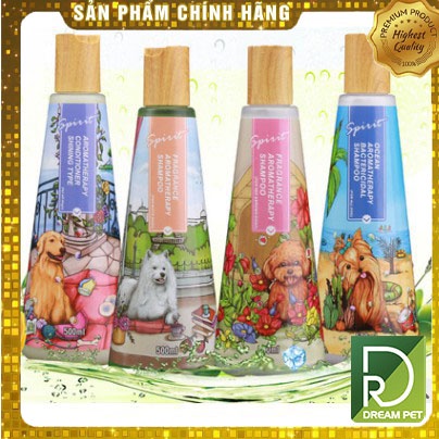 Sữa tắm cho chó SPIRIT nắp gỗ 500ml poodle, lông trắng, lông màu - Sữa tắm chó hương nước hoa