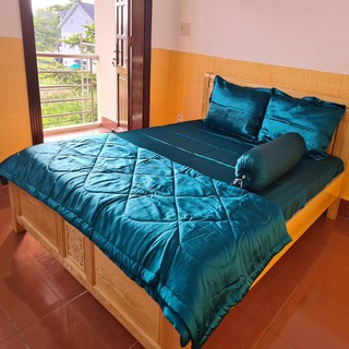 Bộ chăn drap phi lụa cao cấp 5 món 1.6mx2m/1.8mx2m-pl02