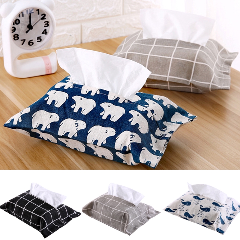 1 Túi Đựng Khăn Giấy Bằng Vải Lanh Cotton