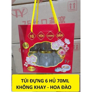 [combo 10 túi] Túi giấy đựng 6 hũ yến 70ml (không có khay vàng)