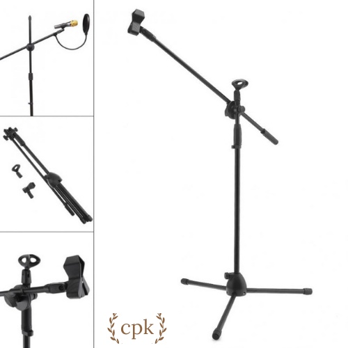 Chân đế kẹp micro BOM MIC STAND, giá đỡ mic đứng phòng thu, sân khấu chuyển nghiệp
