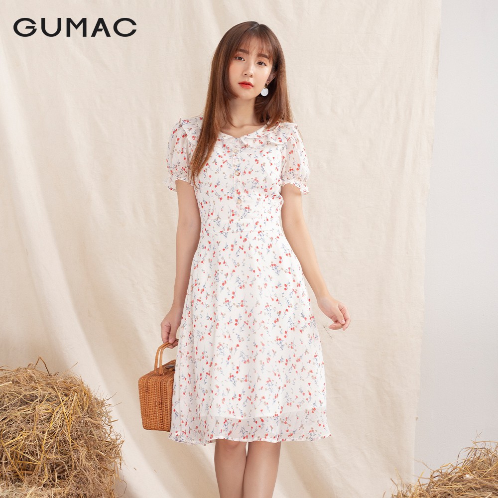Đầm hoa cổ 2 tầng DA10103 GUMAC