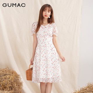 Đầm hoa cổ 2 tầng DA10103 GUMAC