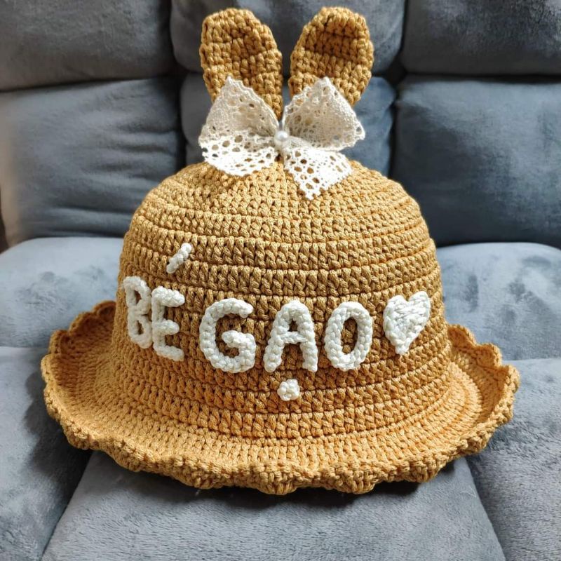 Nón/Mũ Tai Thỏ Có Thêu Tên Cho Bé