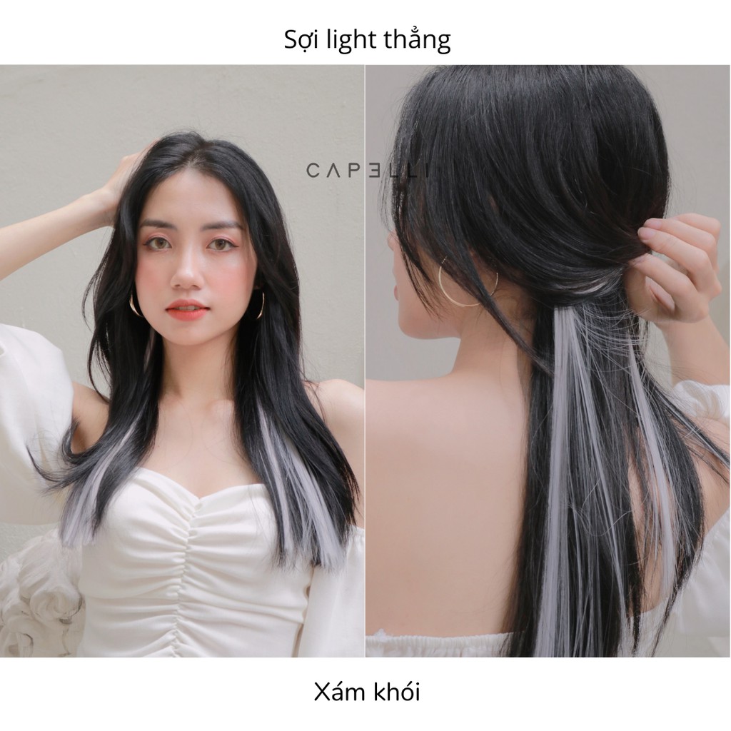Tóc giả highlight, tóc kẹp sợi light nhiều màu, cá tính, phong cách sao Hàn Quốc