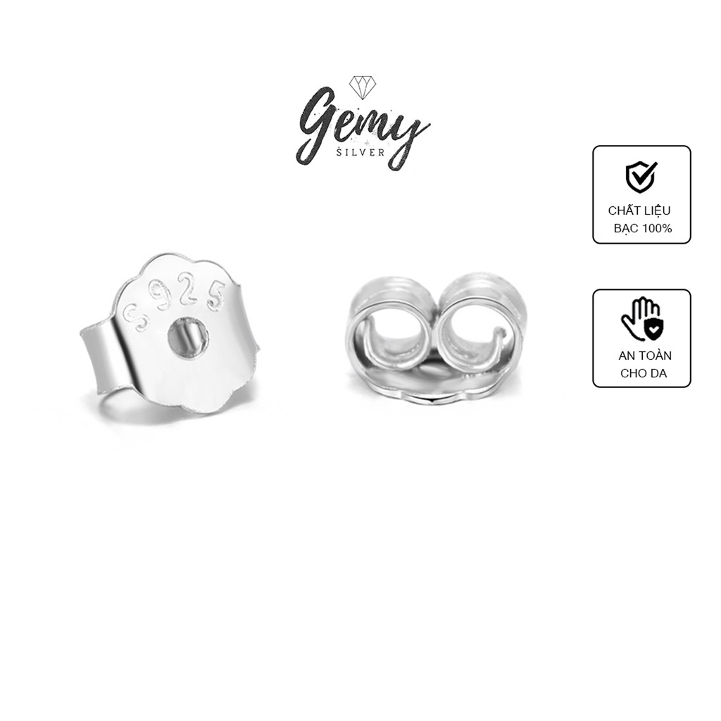 Nút hoa, chốt hoa khuyên bông hoa tai bạc mạ vàng nhiều màu | BẠC 925 CAO CẤP | GEMY SILVER