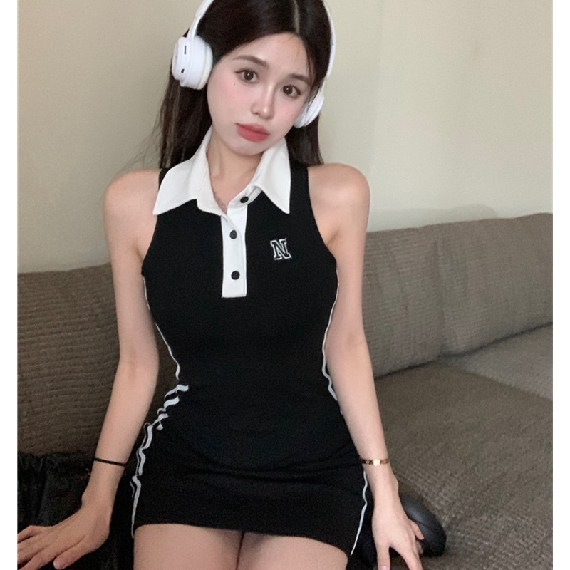 Đầm Sát Nách Cổ POLO Form Ôm Thời Trang Trẻ Trung