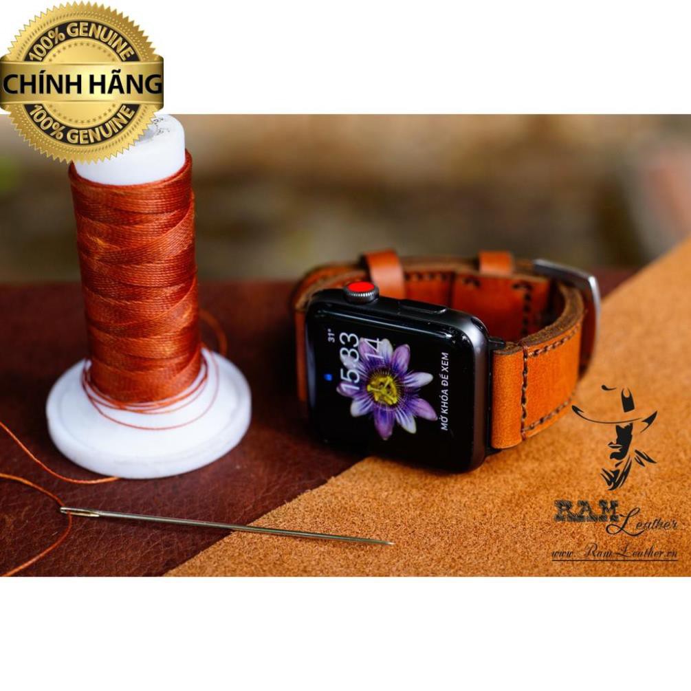 DÂY ĐỒNG HỒ NÂU SÁNG - DA BÒ THẬT - RAM CLASSIC 1980 - CASIO AE1200/SEIKO5 -CHÍNH HÃNG RAM LEATHER .