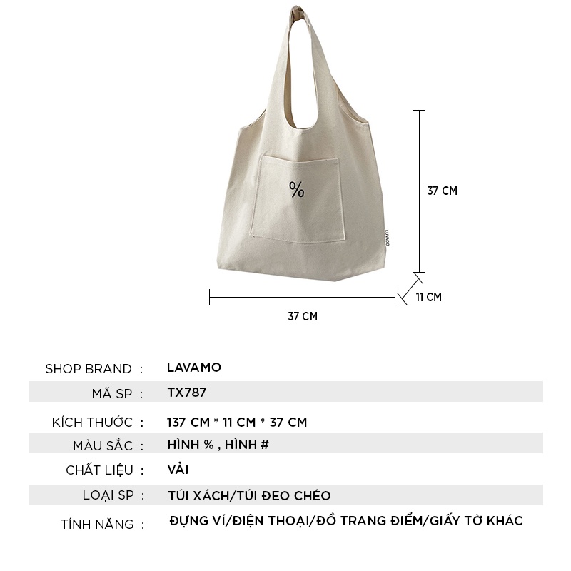 Túi tote canvas đeo chéo giá rẻ trơn vải mềm đi học TX787