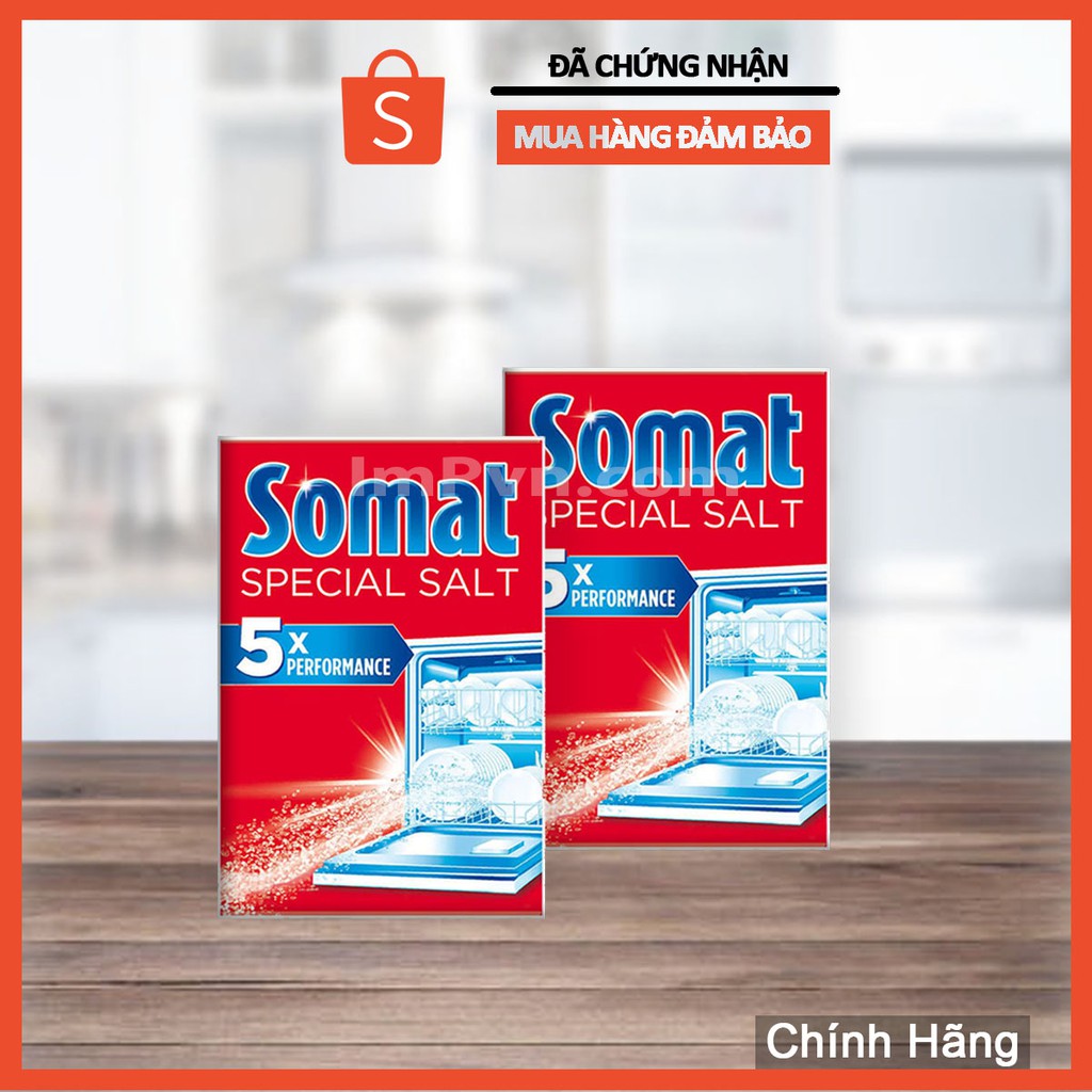 Combo Muối rửa bát Somat 2.4kg (Km 2 viên finish)