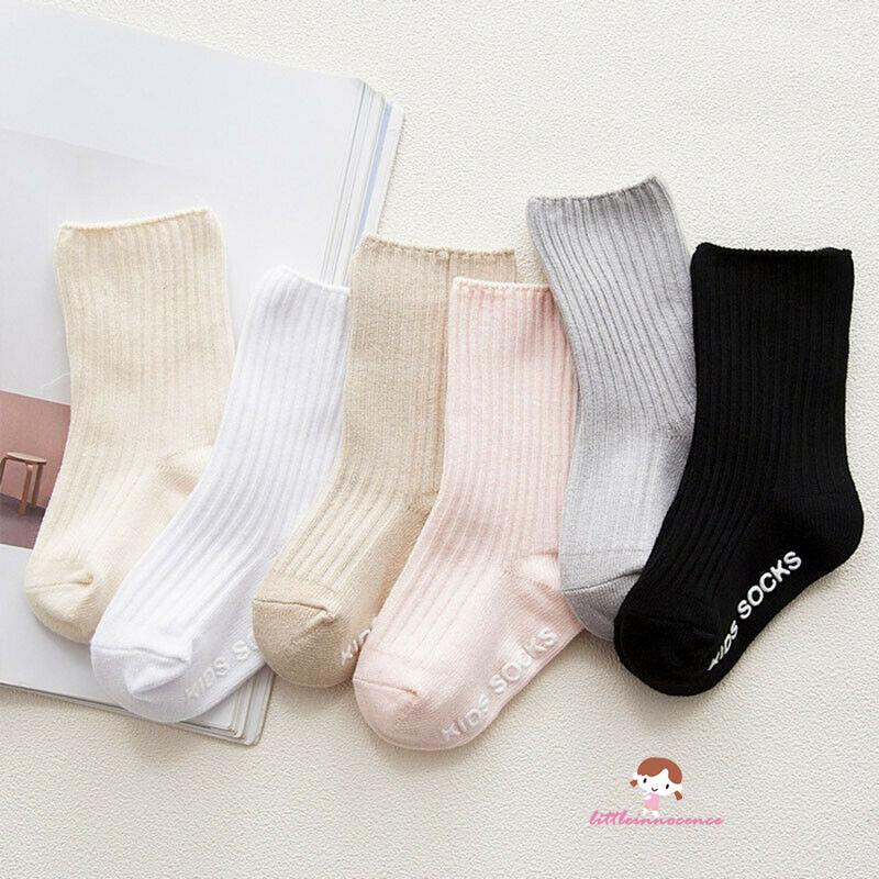 Vớ cotton màu trơn chống trượt cho bé 0-4 tuổi