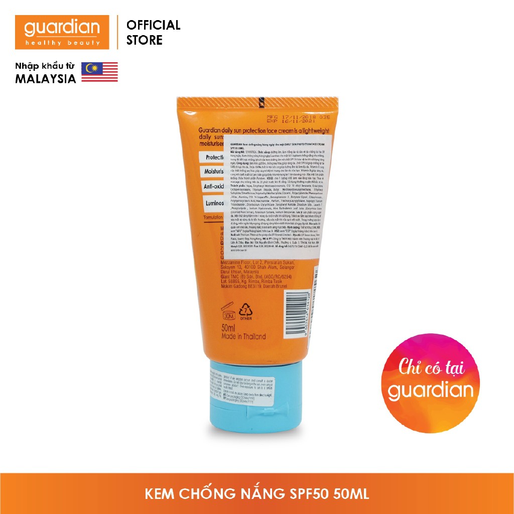 Kem chống nắng cho mặt Guardian Sun Protect Spf50 (50ml) | BigBuy360 - bigbuy360.vn