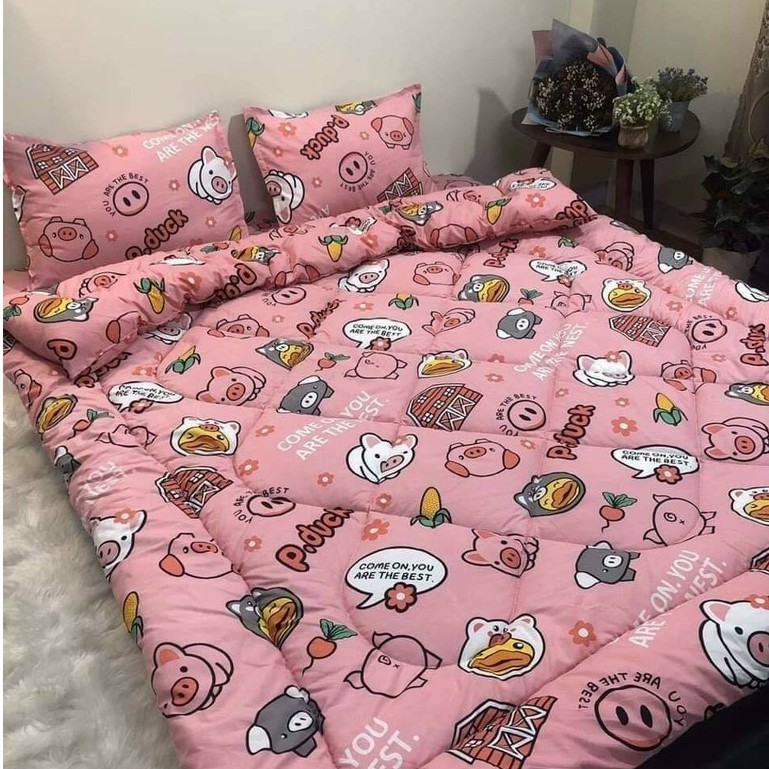 Trọn bộ chăn trần phao, ga gối và vỏ ôm cotton poly. nhắn tin để chọn mẫu