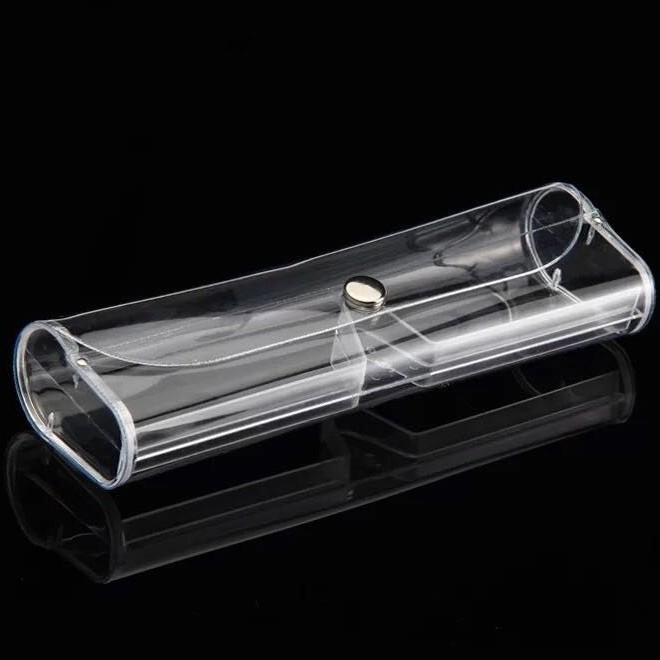 (Tặng khăn lau kính) Hộp đựng kính lão bằng nhựa trong suốt, thiết kể kiểu dáng Hàn Quốc siêu nhẹ, chống trầy xước H6013