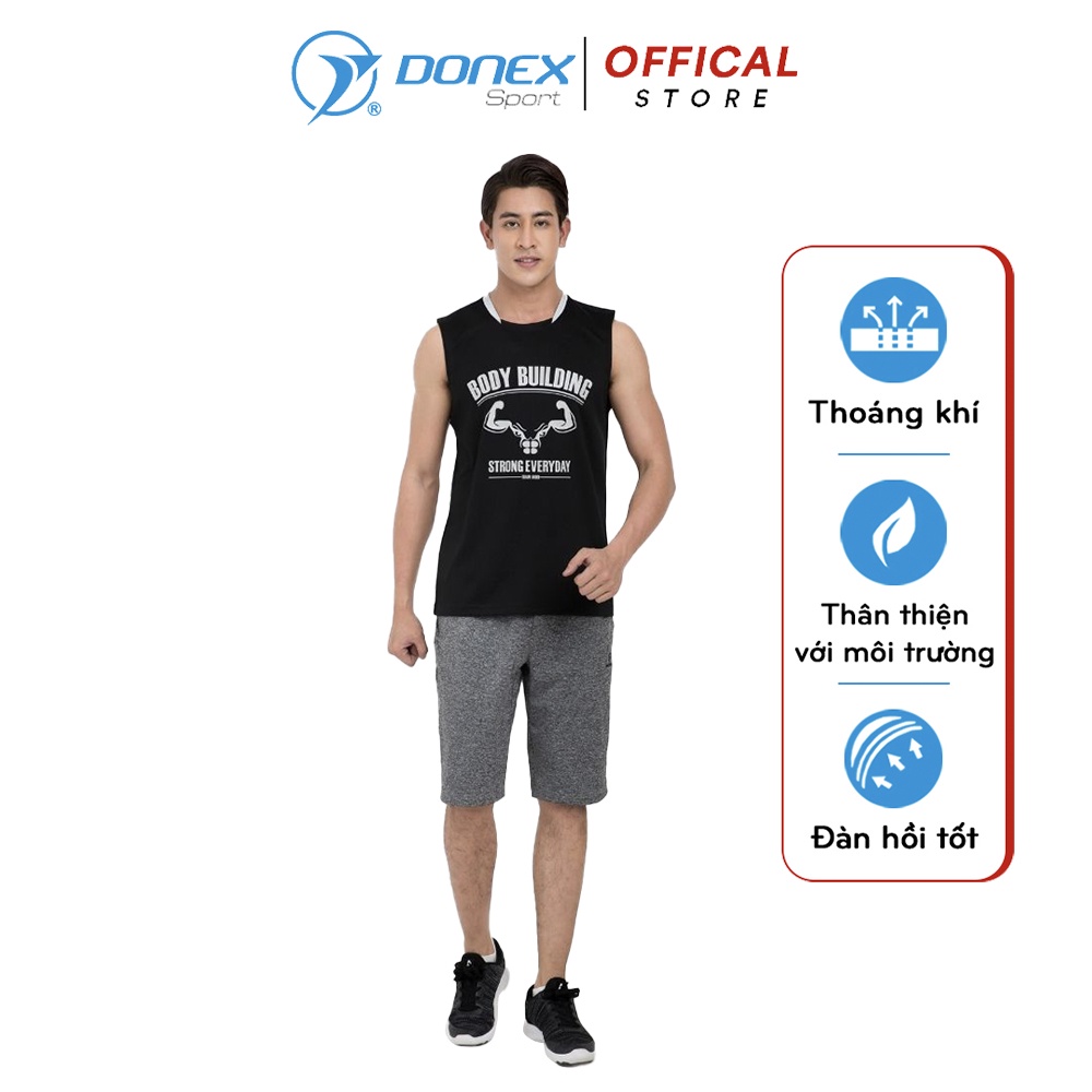 Bộ Quần Áo Thể Thao Nam Sát Nách DONEXPRO Vải Co Giãn, Thoáng Mát, Thiết Kế Khỏe Khoắn Đầy Năng Lượng 9003-2014