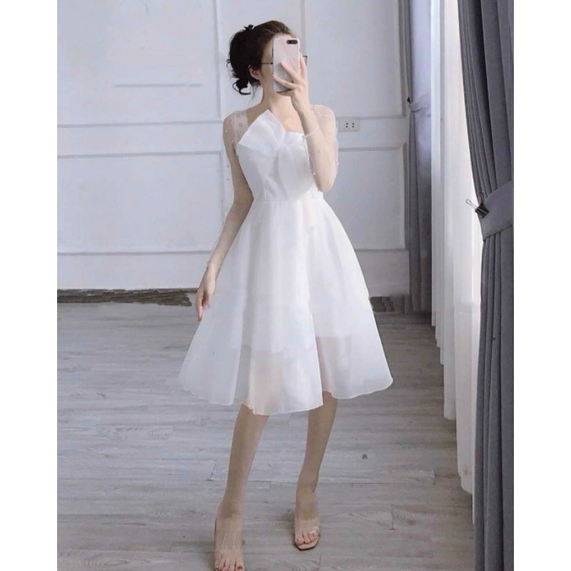 Váy prom nơ lệch tay ngọc | BigBuy360 - bigbuy360.vn