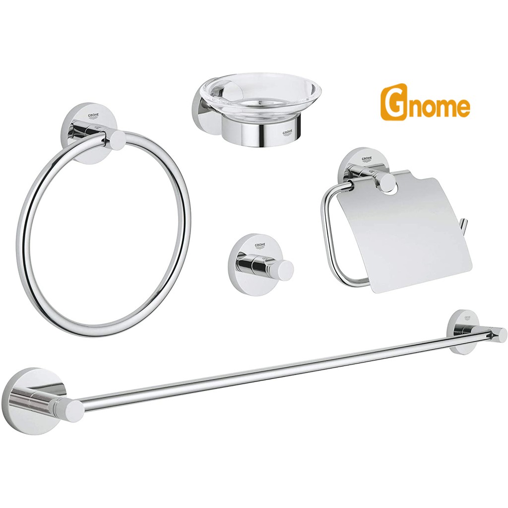 Bộ phụ kiện nhà tắm 5in1 Grohe Essentials 40344001 [Nhập Đức]