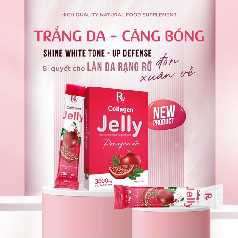 Thạch lựu Jelly collagen Thuỵ Sĩ trắng da chính hãng 100%