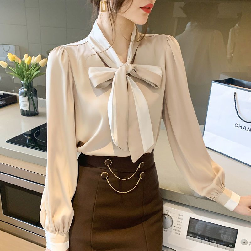 Áo Sơ Mi Voan Dài Tay Thời Trang Công Sở Thanh Lịch Cho Nữ