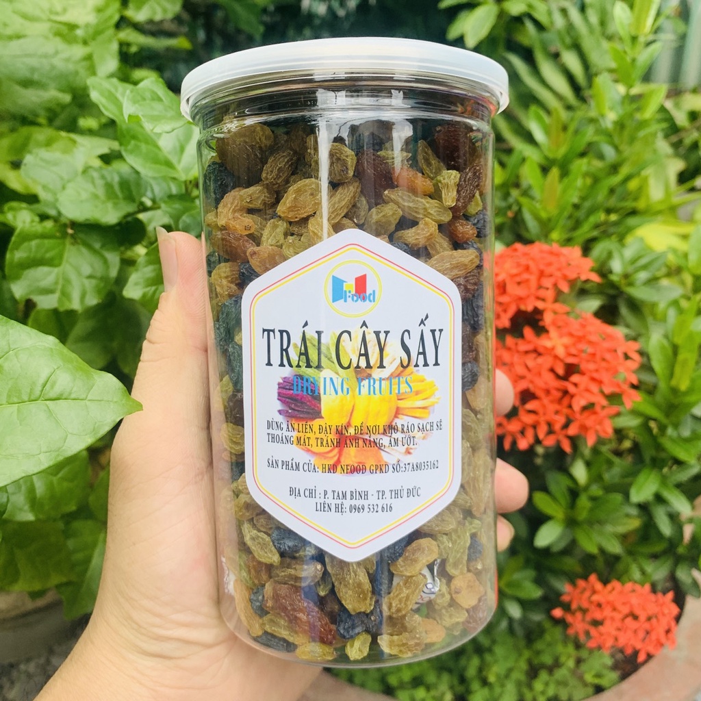 [ LON 500.GRAM ] NHO KHÔ MIX 2 MÀU LOẠI THƯỢNG HẠNG TRÁI TO NGON - nho nâu