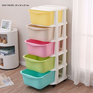 TỦ NHỰA 5 TẦNG CÓ BÁNH XE NHỰA VIỆT NHẬT [Gía rẻ]