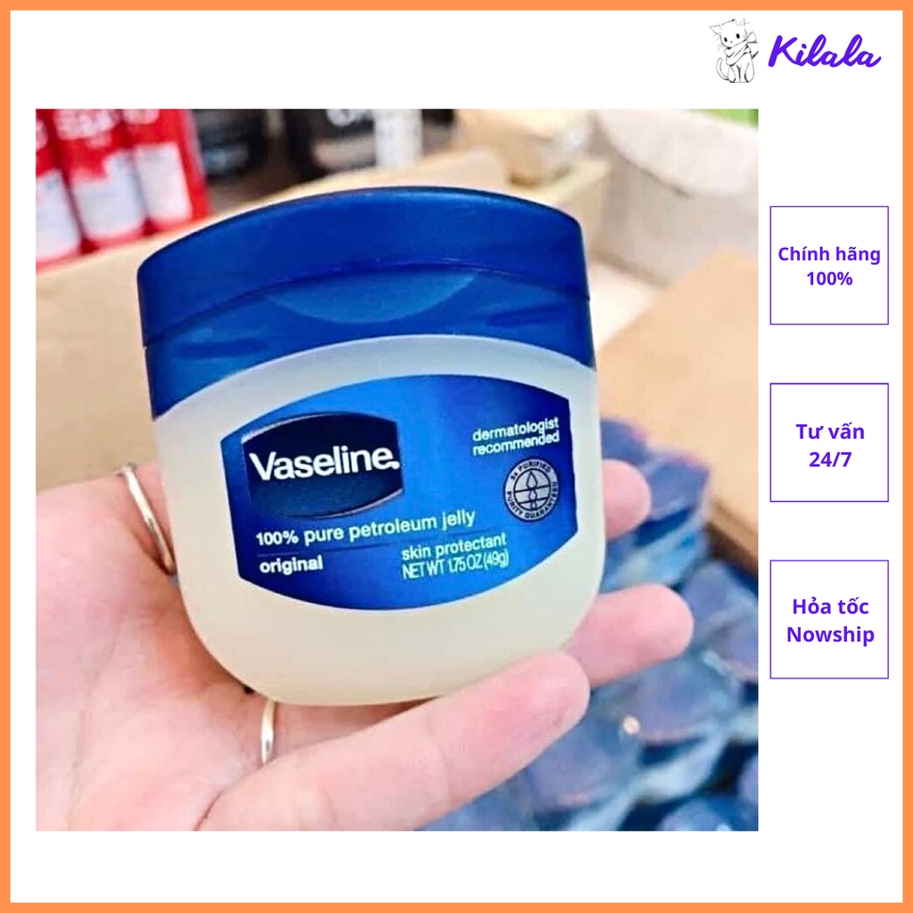 Sáp Dưỡng Ẩm Vaseline 100% Pure Petroleum Jelly Original 49g