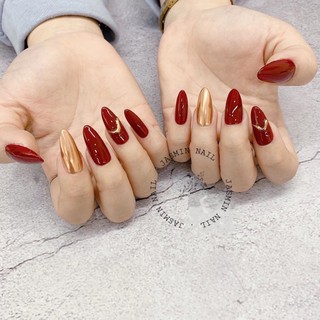 [Mã NHUQAD giảm 10% đơn 100k] Nailbox móng úp thiết kế sẵn mẫu đỏ cherry tráng gương có làm theo yêu cầu
