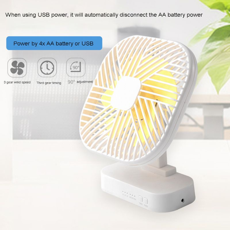 Quạt Để Bàn Mini Từ Tính 4 / 4 Pin Aa Có Chức Năng Hẹn Giờ Cho Văn Phòng / Xe Hơi / Nhà Ở