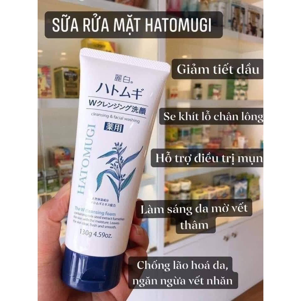 Sữa rửa mặt Hatomugi ý dĩ dưỡng ẩm trắng da Cleansing Foam nội địa Nhật Bản