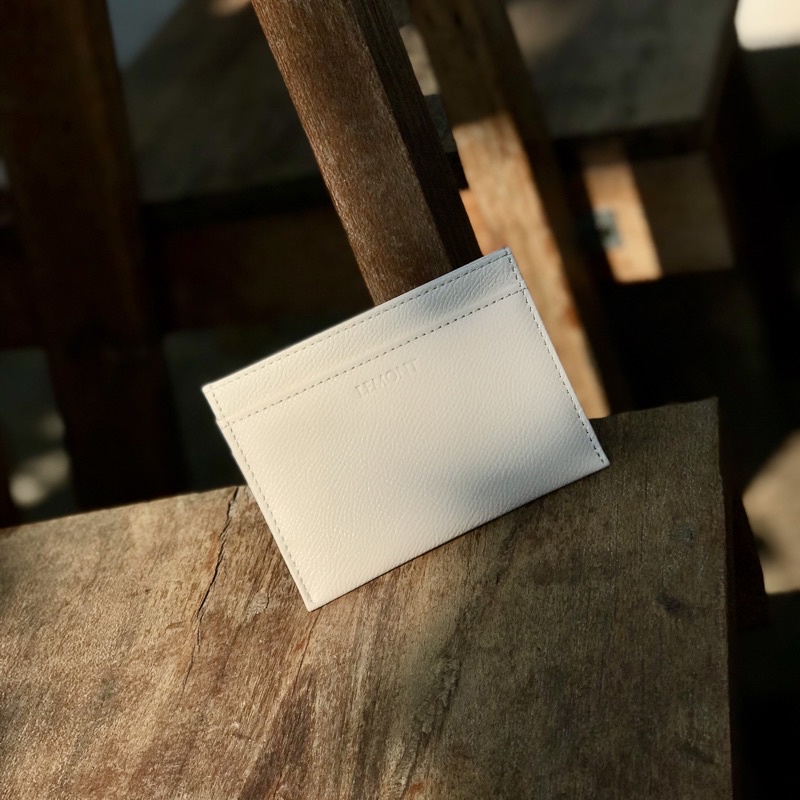 Combo 2 Ví da bò màu Trắng Kem - Chính hãng Lemont