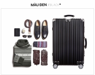(MẪU MỚI 2024) VALI FULL NHÔM TAY DA SIÊU ĐẲNG CẤP (SIZE 24)