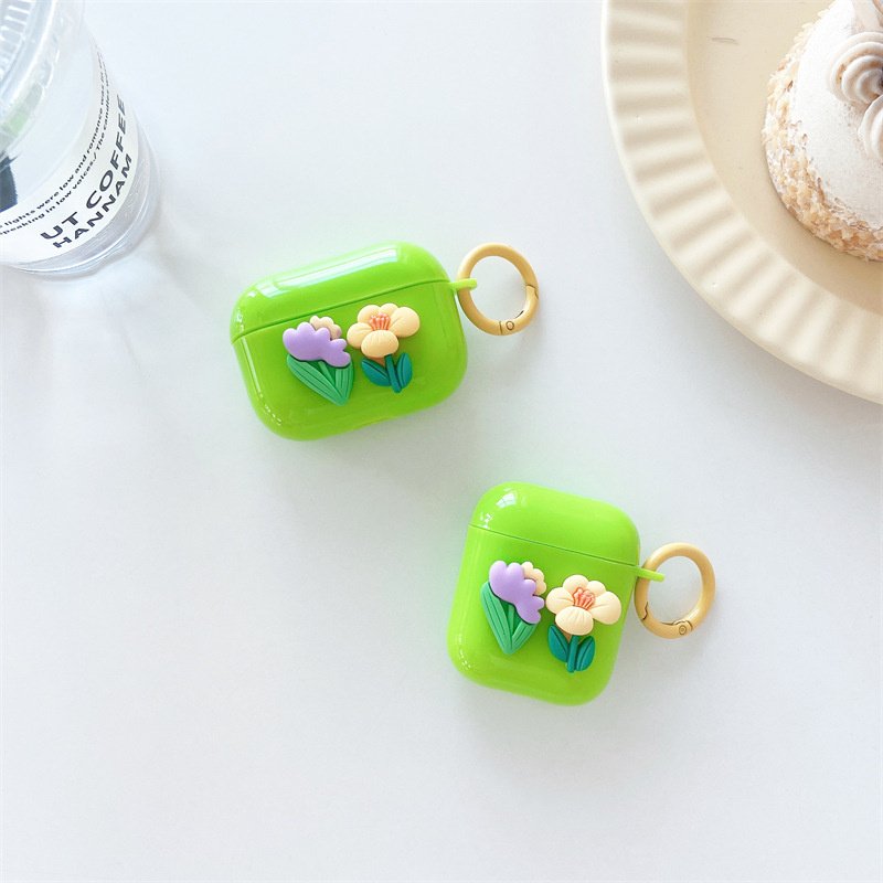 Vỏ Bảo Vệ Hộp Sạc Tai Nghe Airpods Pro 2 3 Hình Hoa Phong Cách Hàn Quốc Apple