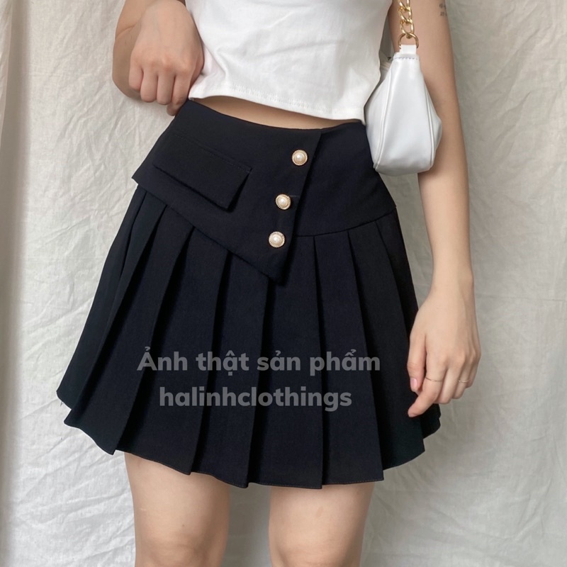 Chân váy xếp ly vạt chéo phong cách thời trang M659