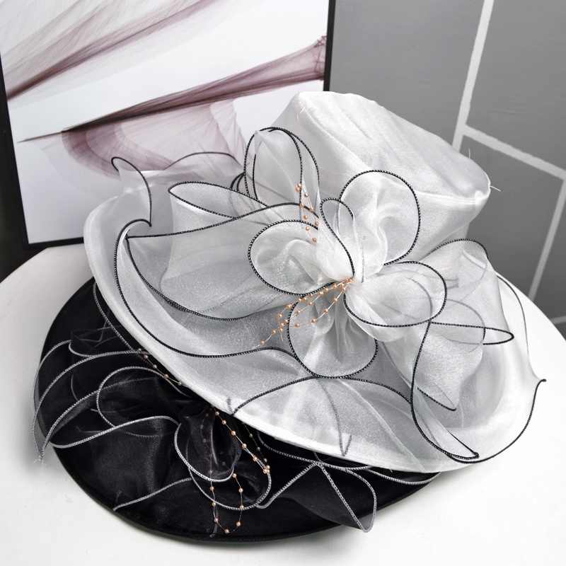 Nón Rộng Vành Phối Hoa Thời Trang Cho Nữ