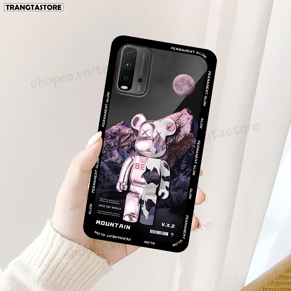 Ốp Xiaomi Redmi 9T - Poco M3 in hình gấu Bearbrick,Mountain,xanh,đen,đỏ giá rẻ