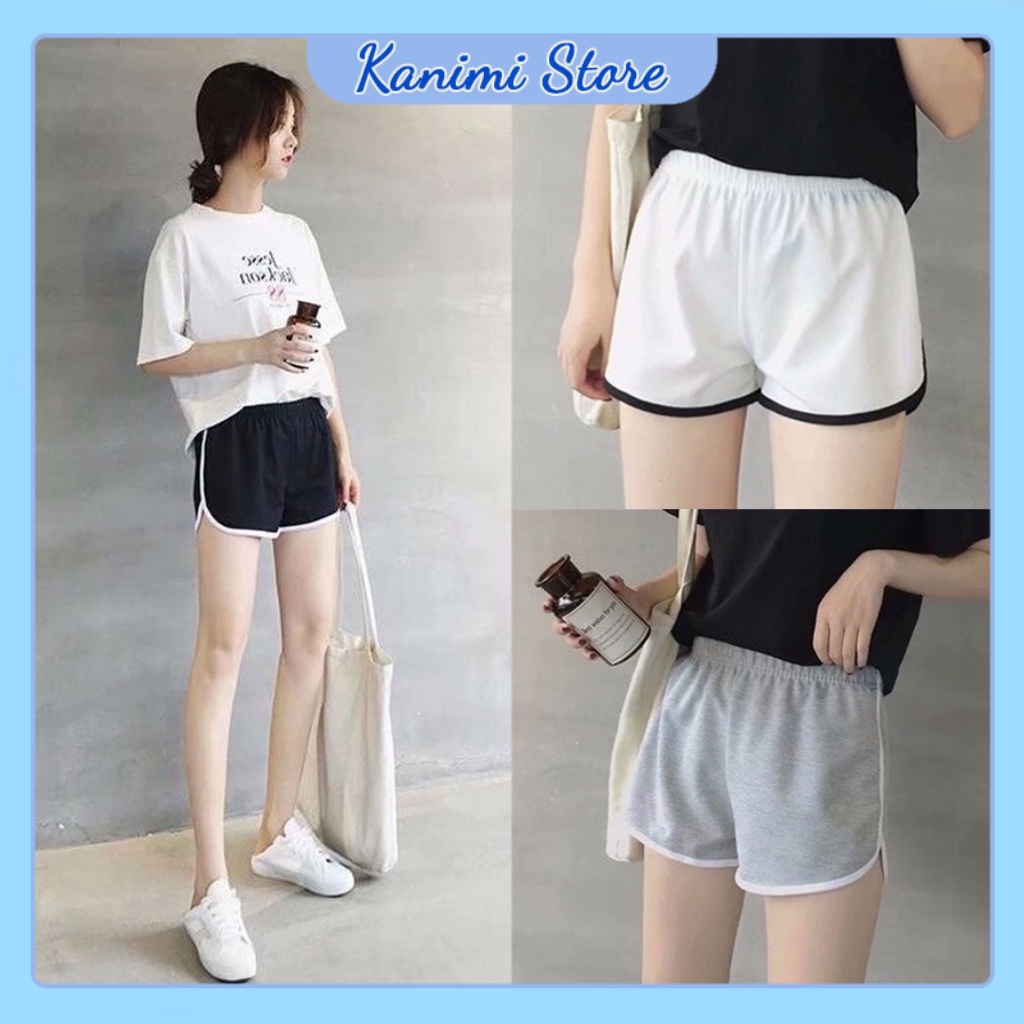 Quần đùi mặc nhà, quần đùi cotton sọc viền Kanimi chất đẹp mát - QN10