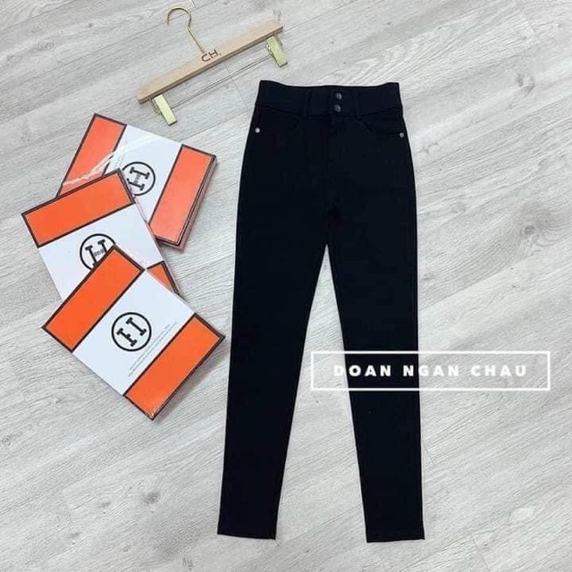 Quần legging cạp cao hai khuy chất mì hàn loại đẹp ❤️ | BigBuy360 - bigbuy360.vn