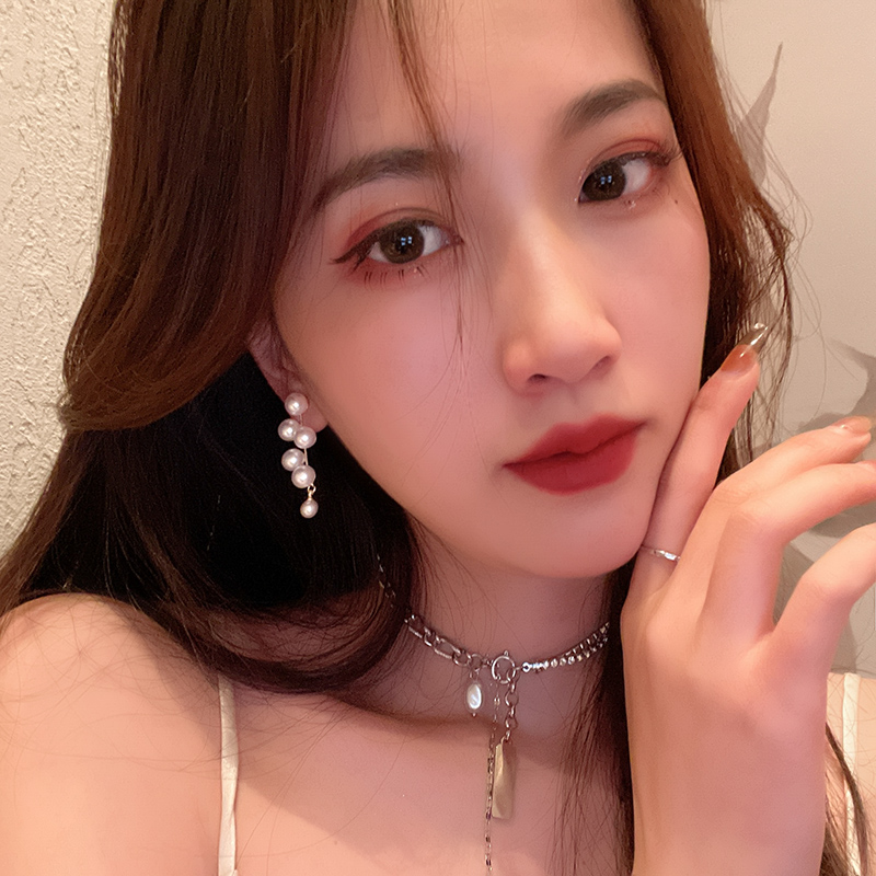 Khuyên Tai Đính Hạt Ngọc Trai Nhân Tạo Phong Cách vintage