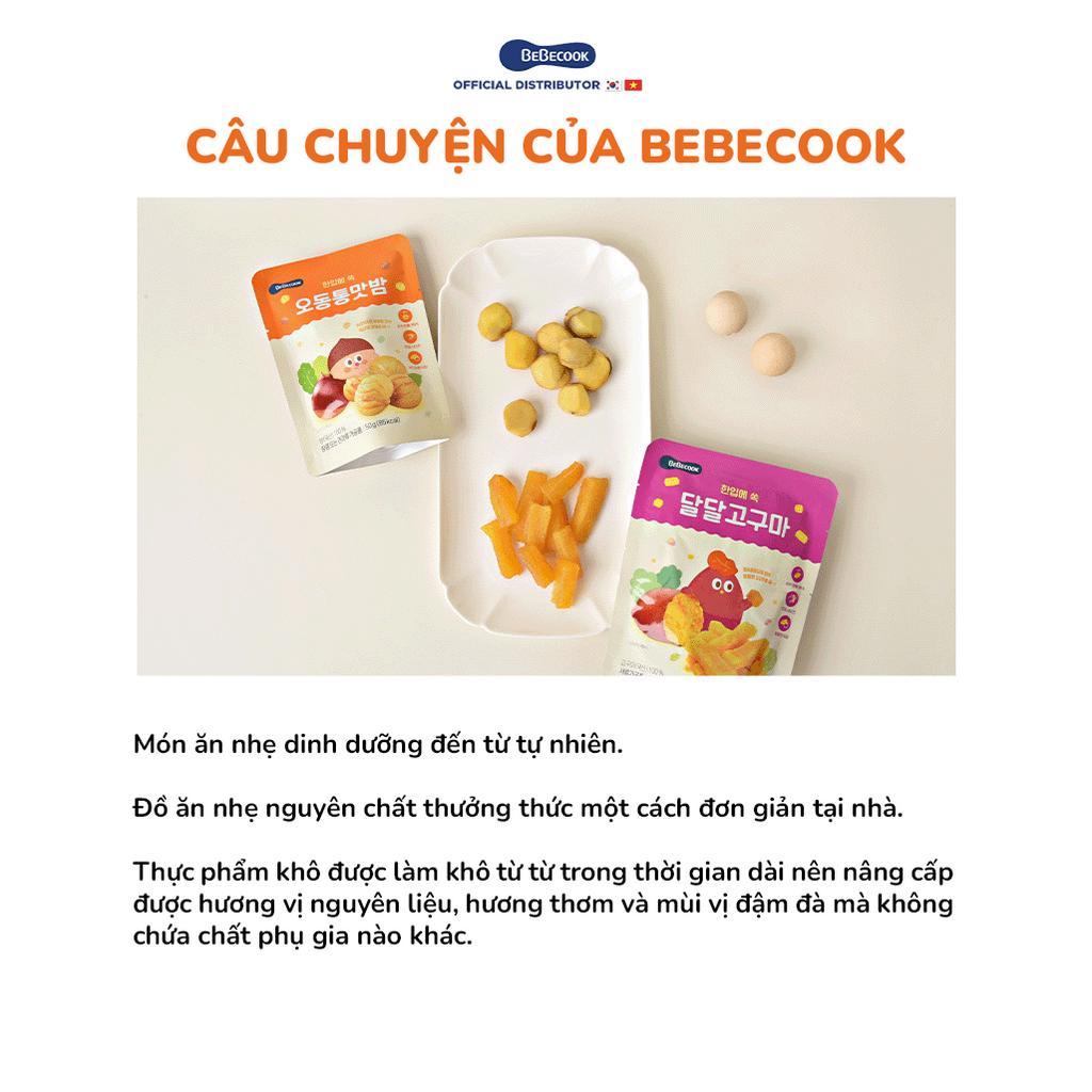 Bánh ăn dặm cho bé vị hạt dẻ ngọt BeBecook cho trẻ 15 tháng 50gr/gói