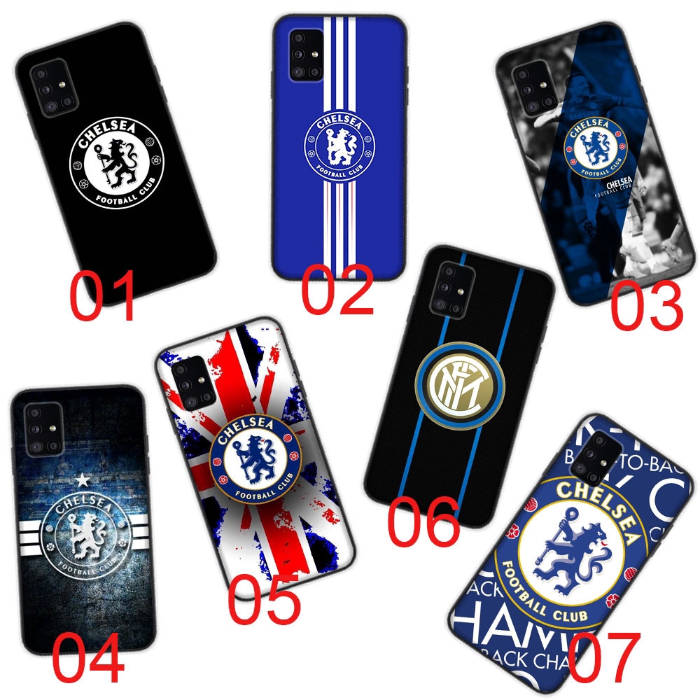 Ốp điện thoại mềm viền đen hình câu lạc bộ Chelsea cho SAMSUNG GALAXY A11 A21 A41 A51 A71 A81 A91