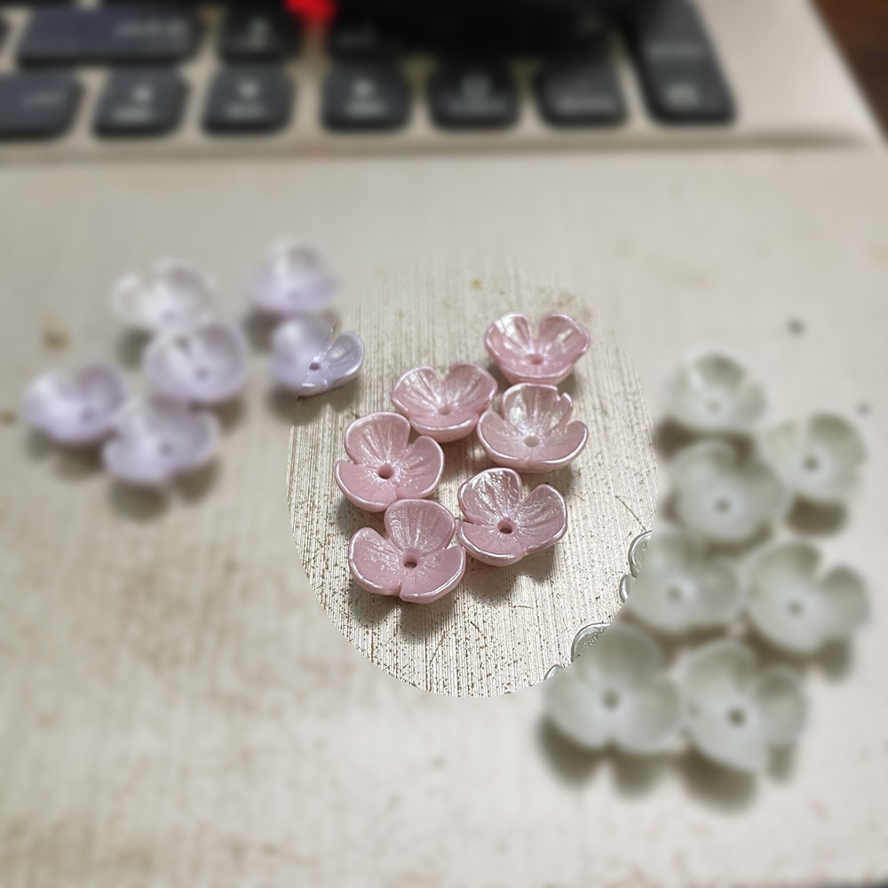 [Nguyên liệu làm trâm] 5 hoa cánh 3 cánh nhựa 10mm
