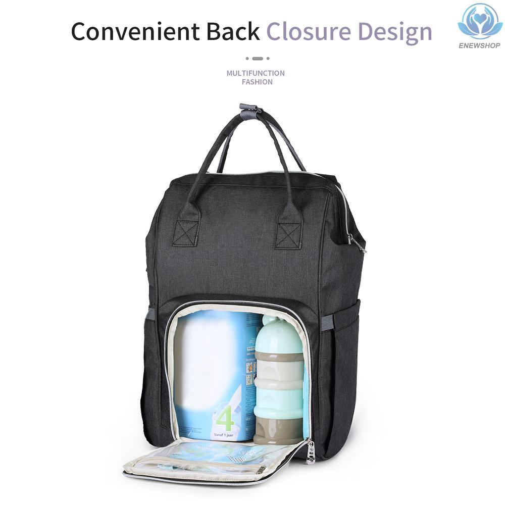 ♥♥enew~Diaper Bag Backpack Large Capacity Multi-function Waterproof Polyester Baby Clothes Diaper Nappy Milk Powder Bottle Travelling Storage Bag with 6 Pockets Hold or Hang -- Dark Blue