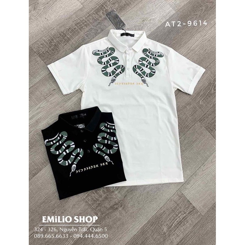 Áo thun nam cổ trụ thêu dẵn nổi bật(chất liệu thun cotton 100% mua lẻ giá sỉ) | BigBuy360 - bigbuy360.vn