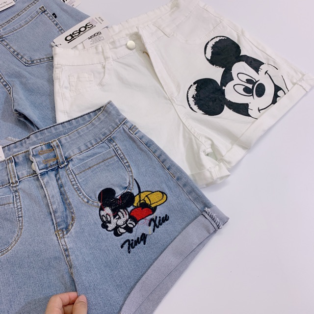 [QL.CS BÁN SỈ QUẦN JEAN SOC THÊU MICKY TÚI ỐP