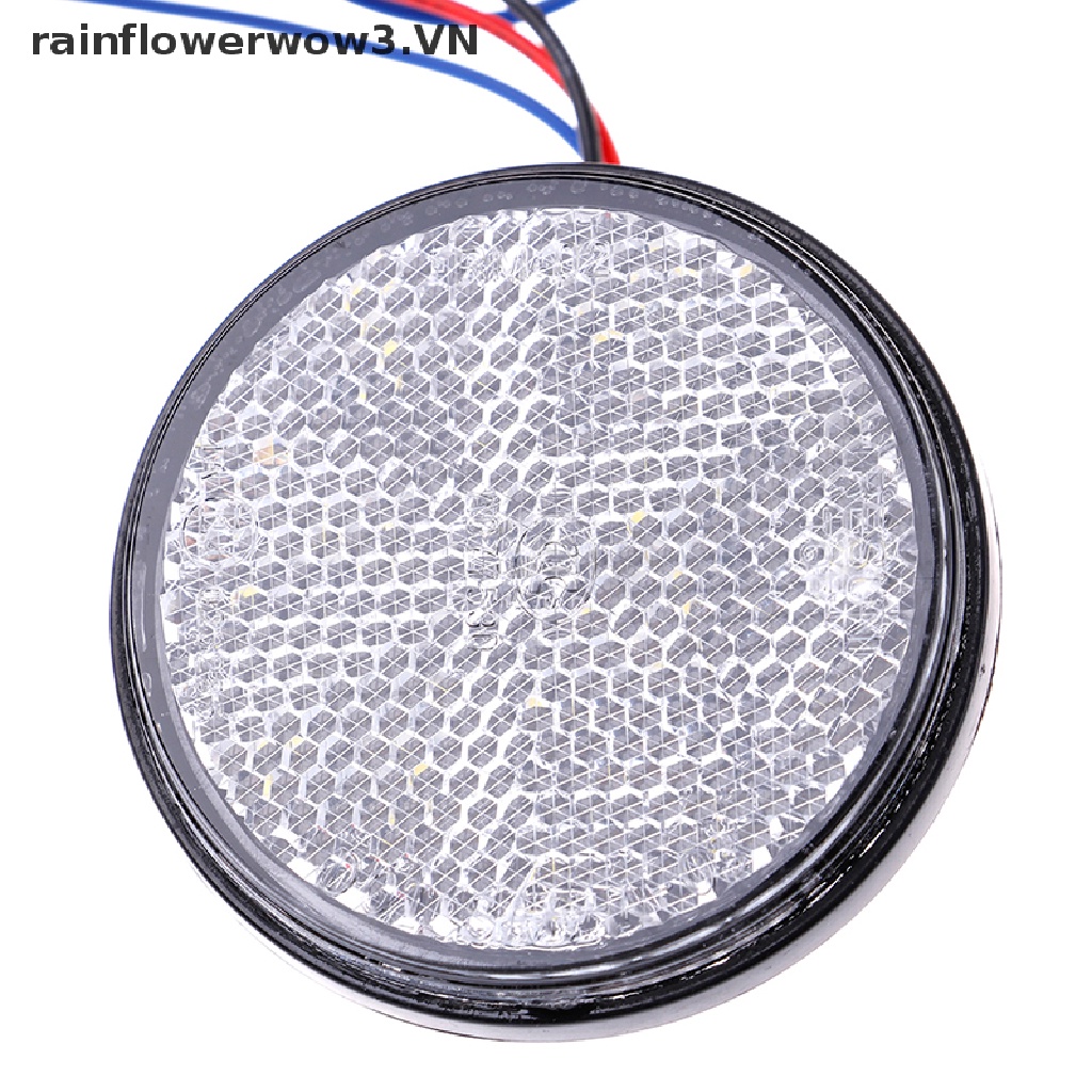 1 Đèn Phanh Tròn 24 Bóng LED Gắn Đuôi Xe Hơi / Xe Máy Phản Quang