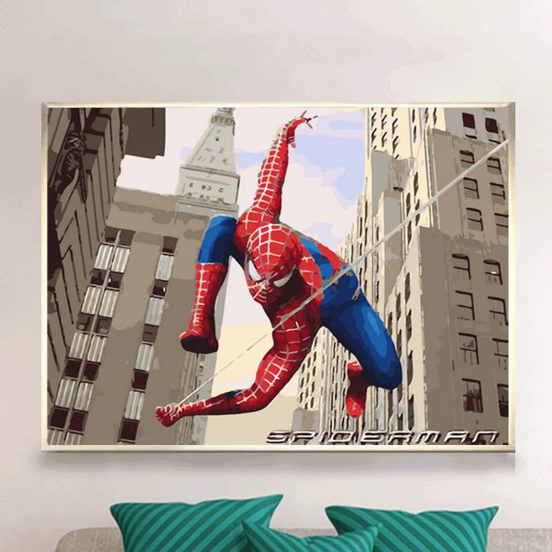 MARVEL Tranh Sơn Dầu Treo Tường Trang Trí Hình Siêu Anh Hùng