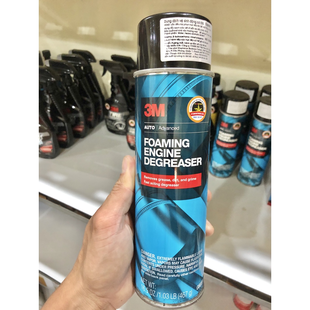 Tẩy rửa dầu mỡ, làm sạch khoang máy động cơ xe hơi 3m 08899 foaming engine degreaser