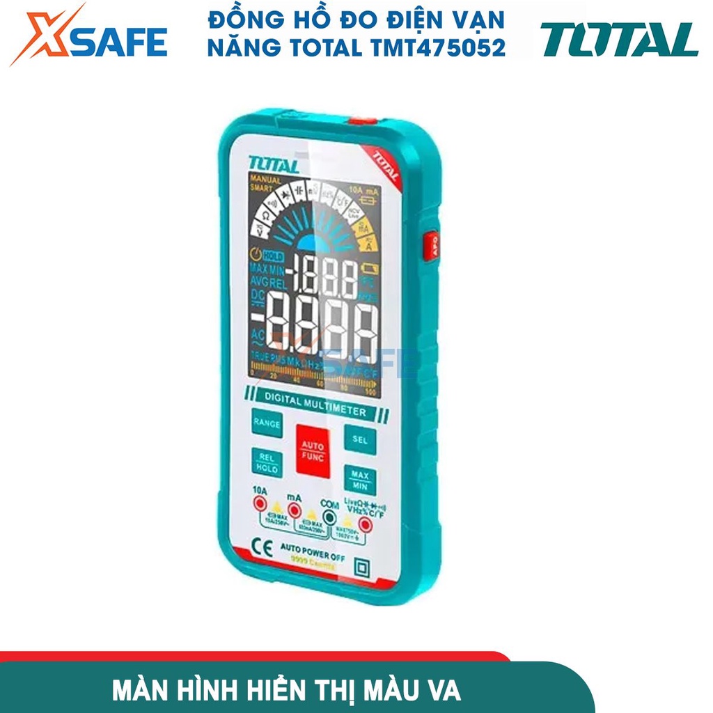 Đồng hồ đo điện vạn năng đo AC DC Total TMT475052 kìm đo dòng điện tự động, đo điện áp, dòng điện, đo tụ, điện trở